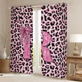 thumbnail image 2 of Erosebridal Leopard Print Kid Curtains Pack of 2 (42x84 Each), Pink Fashion Initial R Curtains Blackout, 2 of 6