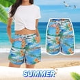 thumbnail image 2 of Women Shorts Casual Summer Comfy Beach Elastic Waist Floral Print With 2 Pockets Shorts for Women, 2 of 8