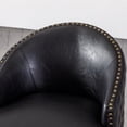 thumbnail image 5 of Counter Height Bar Stools Set of 2, Swivel Bar Stool with Back and Footrest, Upholstered Kitchen Island Chairs Barstools for Home Bar, Pub, Breakfast Nook, Dining Room, Black, 5 of 8