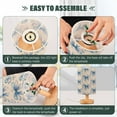 thumbnail image 4 of RMDQTR LED Push-Button Switch Warm-Tone Desk Lamp Plug-and-Play No Assembly Required Watercolor Blue Bows, 4 of 7