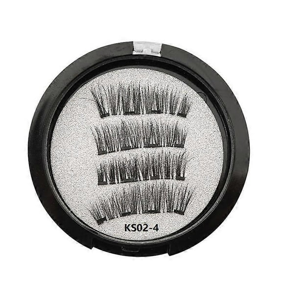 2 Pairs Synthetic Fiber Magnetic Eyelashes with Eyelash Curler KS02-4