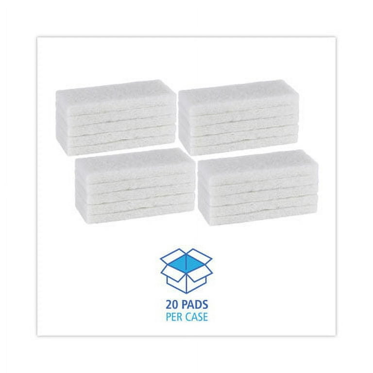 Light Duty Scour Pad, 4.63 x 10, White, 20/Carton Light Duty Scour Pad, 4.63 x 10, White, 20/Carton