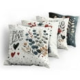 thumbnail image 6 of Ambesonne Romantic Throw Pillow Cover 4 Pack, Watercolor Dear Love XOXO, 16", Dark Petrol Blue Red, 6 of 8