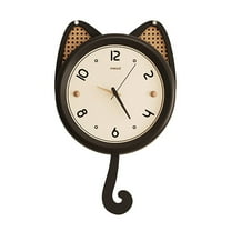 ITIGOITIE French Retro Wall Clock, Detachable Pendulum Design, Black Cat
