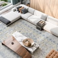 thumbnail image 5 of Toyoso 9x12 Oriental Medallion Area Rug, Distressed Floral Traditional Carpet, Soft Low Pile Non-Shedding Rug for Oversized Living Room, Open Space, Master Bedroom, Faded Boho Home Decor, Blue, 5 of 10
