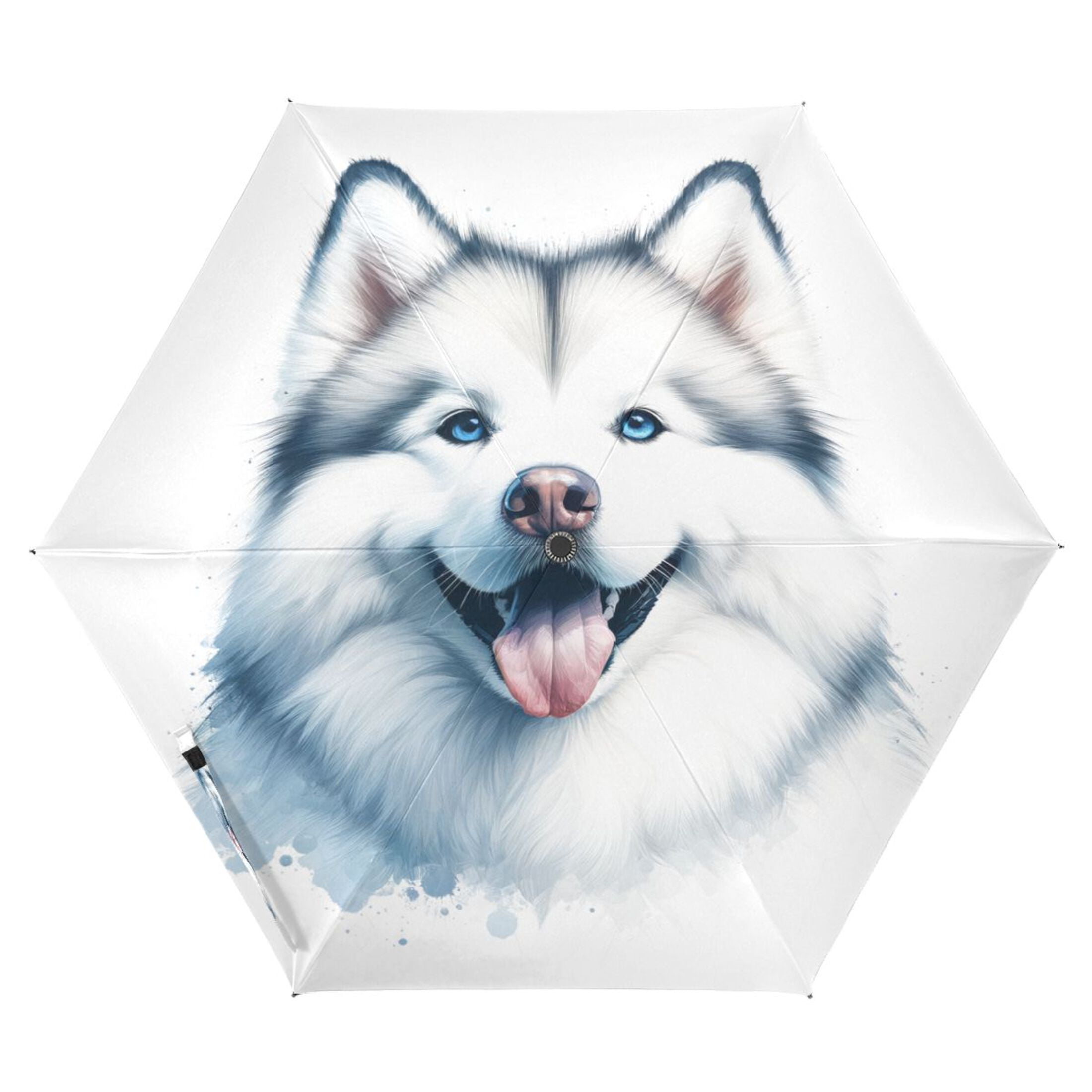 Compact Sun Umbrella Windproof Travel Umbrellas for Rain Strong Portable UV Protection Alaskan Malamute Dog