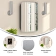 thumbnail image 4 of Merrick Lane 16" x 24" Reversible Bathroom Wall Medicine Cabinet with Rounded Rectangular Beveled Mirror and Silver Metal Frame and Shelves, 4 of 11