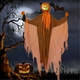 thumbnail image 1 of WRXMIJNHGSA Hangs Under $20 Hanging Luminous Pumpkin Shaped Hanging Decoration 3.8 Ft Animated Talking Pumpkin With Rotatable Head Light Up Outdoor Decor For Yard Patio Garden Halloween, 1 of 9