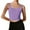 Violet-A, variante sur Gilet Sans Manches pour Femme Col Carré Double Couche Entraînement Physique Décontracté Couleur Unie Haut Court Gilet