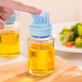 thumbnail image 5 of Botella de aceite con cepillo, 2 cepillos de aceite para barbacoa, botella de aceite de vidrio 2 en 1 con tapa y cepillo de silicona para repostería, barbacoa, carne, miel, adobos (rosa + azul), 5 of 5
