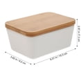 thumbnail image 2 of Butter Dish Container Plate Keeper Lid Cover Ceramic Wooden Box Covered Tray Bowl Porcelain Cheese Holder Dessert, 2 of 9