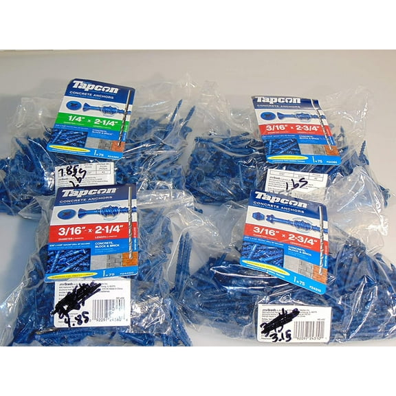 1/4 in. x 2-3/4 in. Polymer Plated Steel Hex-Washer-Head Indoor/Outdoor Concrete Anchors 75-Pack