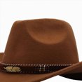 thumbnail image 3 of NOLDARES Toddler Baby Cowboy Hat, Boys Girls Cowgirl Hat with Leather Hatband, Wide Brim Infant Kids Western Cowboy Hat(Khaki,3-8 Y), 3 of 4