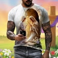 thumbnail image 2 of LUOGENLI T-shirts pour Homme pour Hommes T-Shirt de Pâques à Imprimé de Lettres à Manches Courtes à Col Rond T-Shirt Floral Tendance de Mode Chandail de Base 4xlt T-shirts pour Hommes T-shirts Graphiques Pâques Beige m, 2 of 5