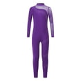 thumbnail image 3 of TiaoBug Leotard for Kids Girls Gymnastics Long Sleeve Full Body Suit One Piece Bodysuit Jumpsuit Purple 6, 3 of 7