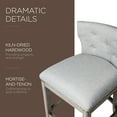 thumbnail image 4 of Maven Lane Hugo Counter Stool, Reclaimed Oak Finish & Ash Grey Fabric, Set of 3, 4 of 6