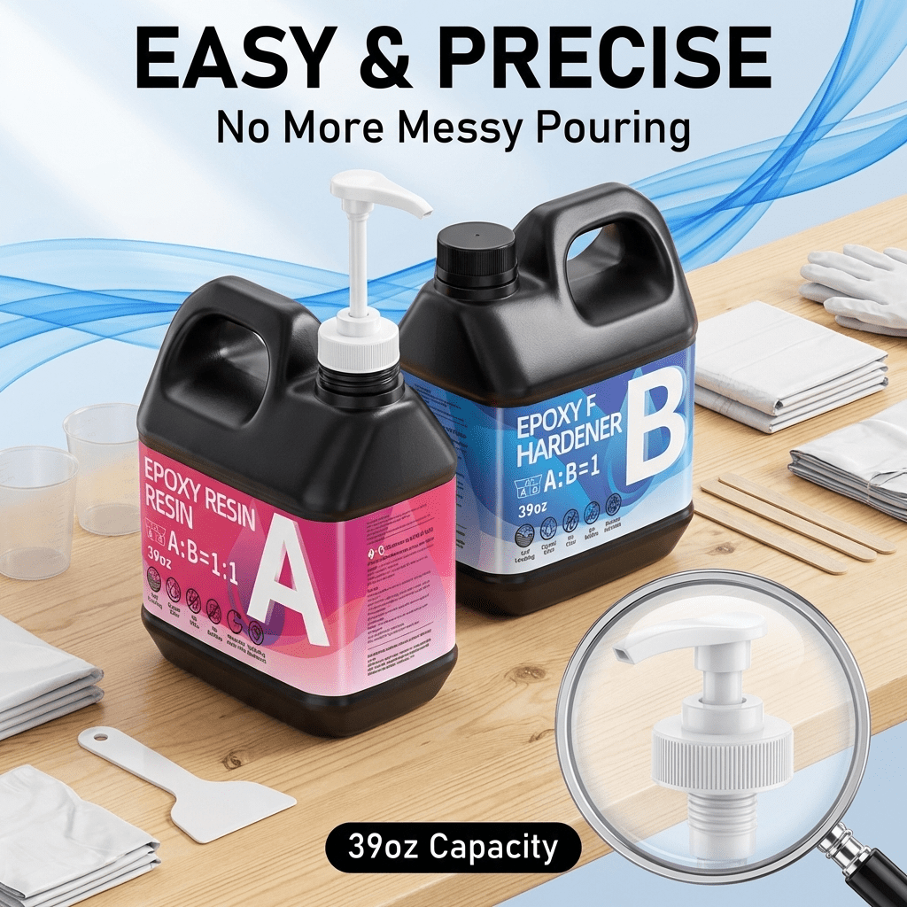 390OZ Epoxy Resin Kit， Crystal Clear Epoxy Resin, Strong, Bubble-Free, Anti-Yellowing Art Resin That, Suitable for Casting, DIY, Molds, Jewelry, Easy to Mix 1:1 Ratio