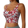 thumbnail image 2 of Goofa Red Hawthorn Printed Sports Bras for Women, High Impact Running Bra Workout Crop Tank Tops Longline Sports Bra Push up-Large, 2 of 9