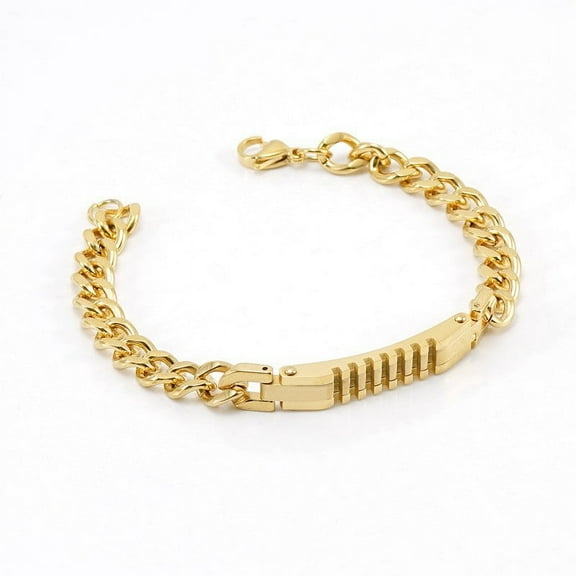 14K Yellow Gold Chain Men Bracelet Bangle New Arrivals Thick Waterproof Jewelry