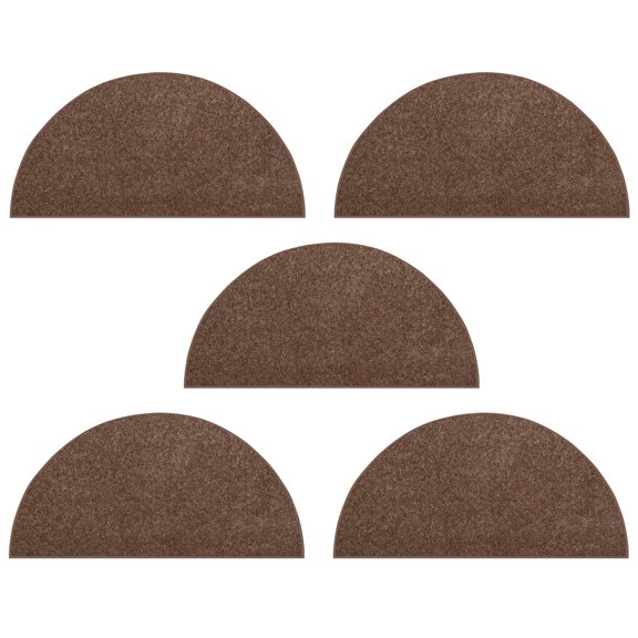 Furnish My Place Modern Plush Solid Brown Color Rug - Pets and Kids Friendly Rug, Indoor/Outdoor Mat, Area Rugs Great for Kids, Pets, Event, Living Room, Made in USA, 18" x 36" Half Round - Set of 5