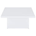 thumbnail image 3 of Coaster Devar Square Engineered Wood Coffee Table in White High Gloss, 3 of 8
