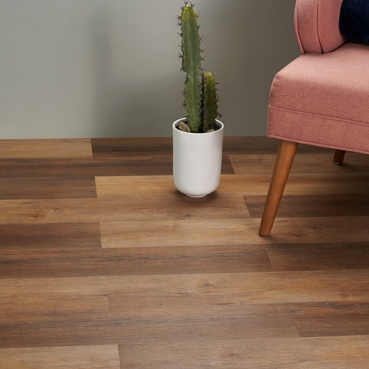 Bond Tile Lujo 28mil Oak Coppertone 6 in. x 48 in. Rigid Click-Lock Luxury Vinyl Tile Flooring (27.39 Sq. Ft. / Case)