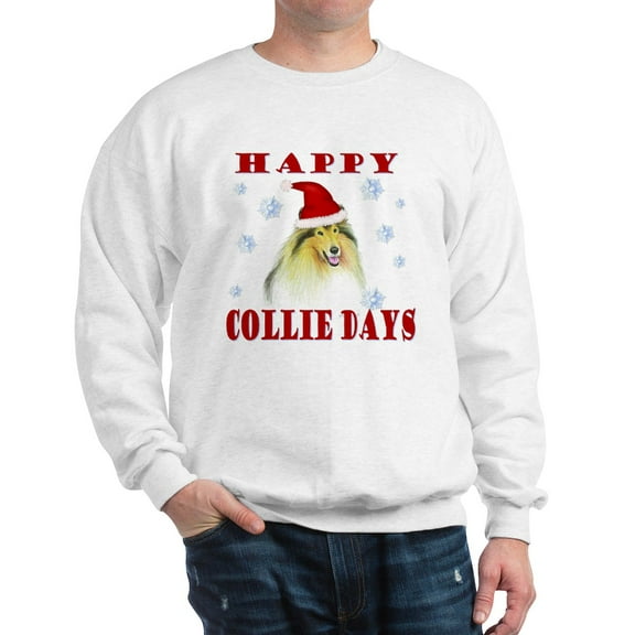 CafePress - Happy Collie Days Christmas Sweatshirt - Crew Neck Sweatshirt