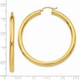 thumbnail image 5 of 14K Yellow Gold Polished 4mm Lightweight Tube Hoop Earrings (50 X 4) Made In Peru t952l, 5 of 6