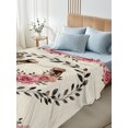 Sheets King Pattern Spring King Flat Sheets 1-Piece Bed Top Sheet Only,Spring Rose Horseshoes Leaf ...