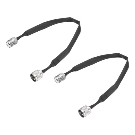 Uxcell Door/Window Pass Through Flat Coaxial Cable with UHF Male to Female 0.98ft/30cm Cord Flat Coax Cable Pigtail Extension for Antenna Router Pack of 2