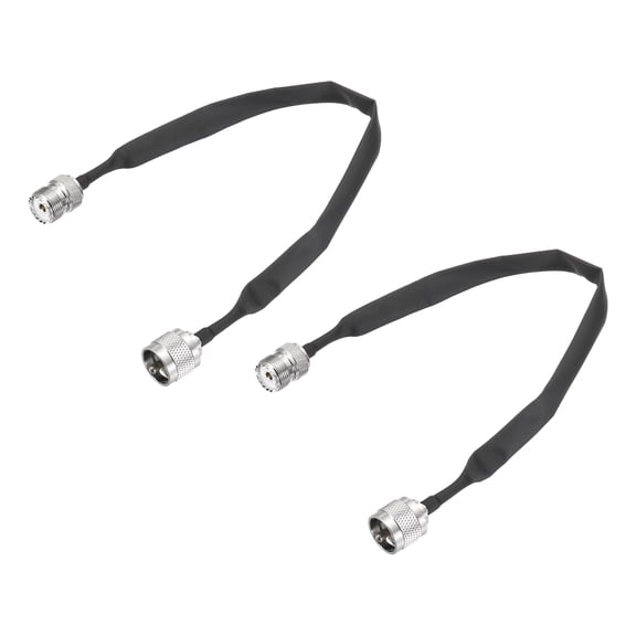 Uxcell Door/Window Pass Through Flat Coaxial Cable with UHF Male to Female 0.98ft/30cm Cord Flat Coax Cable Pigtail Extension for Antenna Router Pack of 2