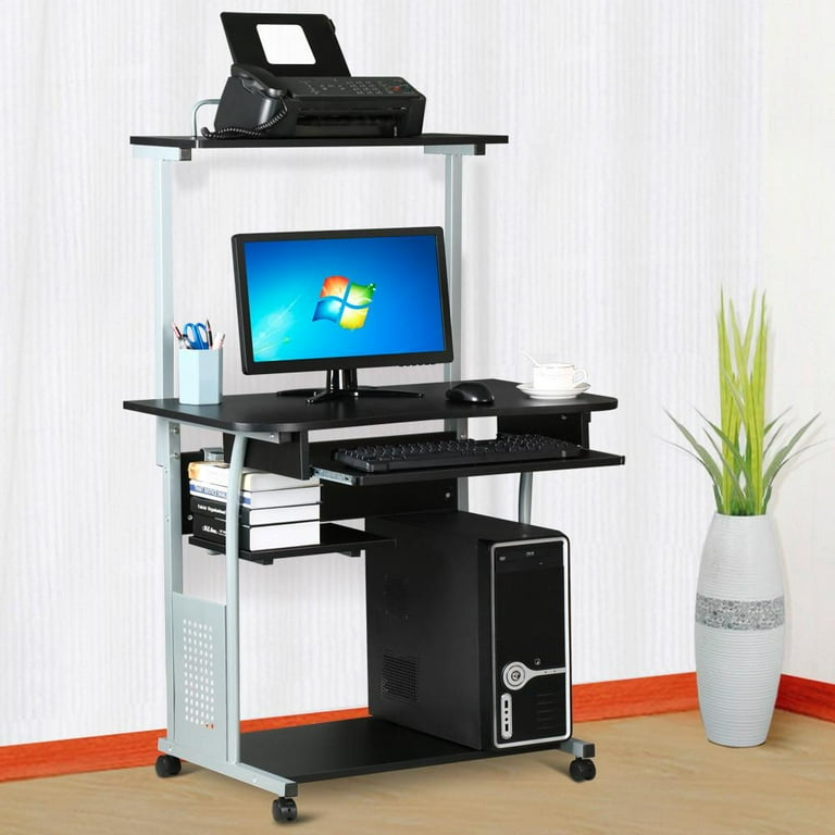 Yaheetech 2 Tier Computer Desk with Printer Shelf Stand Home