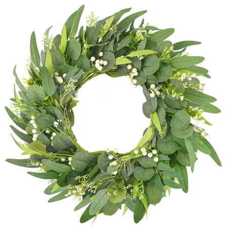 Summer Wreath 24 Inch for Front Door Decor Eucalyptus Green Summer Wreath for Porch Room Farmhouse Holiday Decor