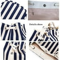 thumbnail image 3 of Black and white vertical striped crossbody bag-blue, 3 of 5