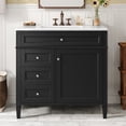 thumbnail image 2 of Bellemave 36" Bathroom Vanity with Single Sink Combo Set, Modern Wood Undermount Bathroom Sink Cabinet with 2 Drawers and a Tip-Out Drawer, Freestanding Bathroom Vanities（Black）, 2 of 9
