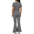 thumbnail image 5 of KyCheLot Girls Clothes Set Side Drawstring Short Sleeve Tops and Bootcut Flare Leg Pants Workout School 1-10 Years, 5 of 5