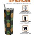 thumbnail image 6 of Pineapple Tumbler With Lid and Straw Stainless Steel 20oz Pineapple Skinny Tumbler Insulated Pineapple Cups Upside Down Pineapple Decor Water Bottle Coffee Mug Travel Tumbler Pineapple Gifts for Women, 6 of 6