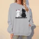 thumbnail image 5 of Sudadera De Mujer Con Capucha - Gato Blanco Y Negro, 5 of 5