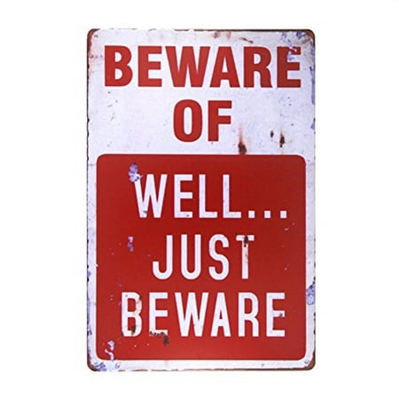 Mens Garage Sign dl-beware of well just vintage metal sign garage signs for men home decor tin art decor drip tray ()