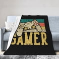 thumbnail image 1 of DouZhe Ultra-Doux Micro Molleton Léger Couverture de Lit en Flanelle, Rétro Game Controller Gamer Impression Confortable Chaud Throw Blankets, 80" X 60", 1 of 6