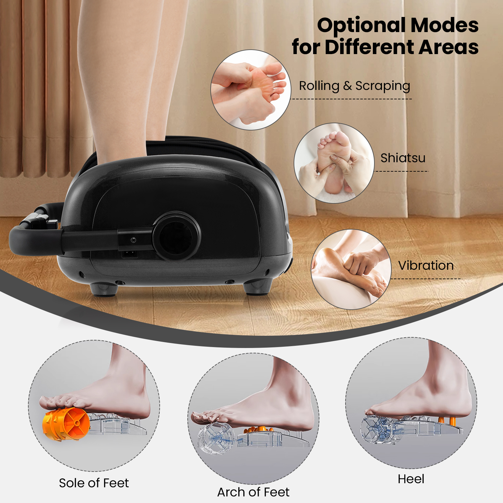 Giantex Foot & Calf Massager w/Heat, Deep Kneading Shiatsu Massager Machine, Gifts for Elder Men Women, Grey