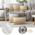thumbnail image 5 of Orange Gray White Outdoor Pillow Covers 20x12 Set of 2,Waterproof Patio Throw Pillowcase Protectors,Farmhouse Abstract Ombre Texture Lumbar Decorative Pillow Shams Cushion Covers for Seat Bed Couch, 5 of 8