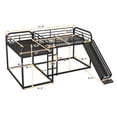 thumbnail image 5 of Full and Twin Size L-Shaped Bunk Bed with Slide and Short Ladder, Black, 5 of 9