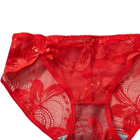 

Cathalem Dark Panties for Women Womens Red Lace Breathable Lace Hollow Out And Raise The Third Love Underwear for Women Underpants RD10 One Size