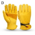 thumbnail image 6 of Leather Yellow Driver Gloves Fleece Lined Lorry Driving Work Glove, 6 of 9