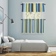 thumbnail image 5 of Blue Stripe Kitchen Curtains Sets for Windows 24 Inch Length, Yellow Colorful Striped Modern Abstract Rod Pocket Window Treatments Tier Curtains and Valances Set for Bedroom/Bathroom, 5 of 8