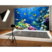 7x5ft Underwater World Backdrop Aquarium Fish Coral Romantic Wallpaper Photography Background Kids Children Adults Photo Studio Props
