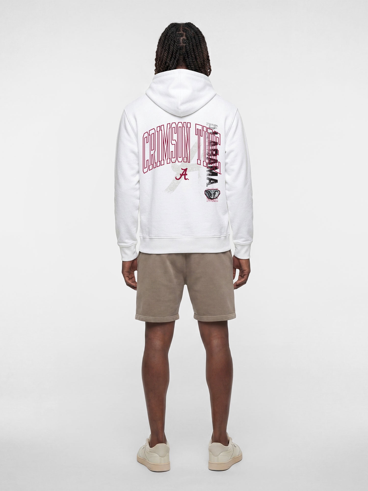 Alabama Crimson Tide Reebok Mens White Hooded Sweatshirt