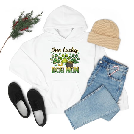 Familyloveshop LLC One Lucky Dog Mom Shirt Womens St Patricks Day Shirts Gifts for Irish, St Patricks Gift for Her, Dog Mom Shirt