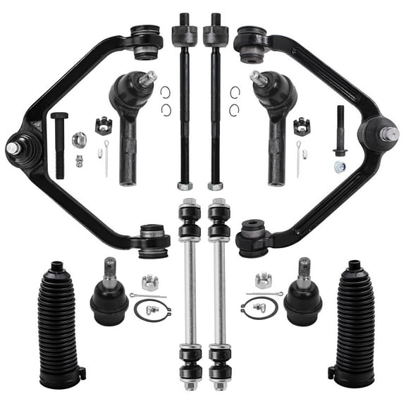 Detroit Axle - Front End 12pc Suspension Kit for Ford Ranger Mazda B3000 B4000, 2 Upper Control Arms 2 Lower Ball Joints Inner and Outer 4 Tie Rods 2 Boots 2 Sway Bars Replacement